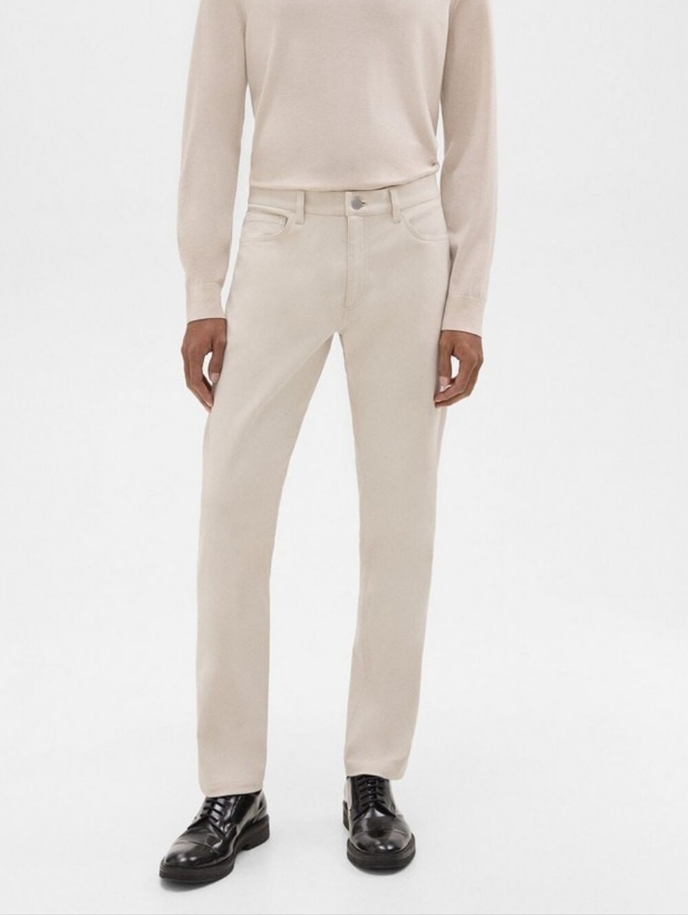 Theory Raffi Slim Cut Denim Pants In Ivory, Size 29